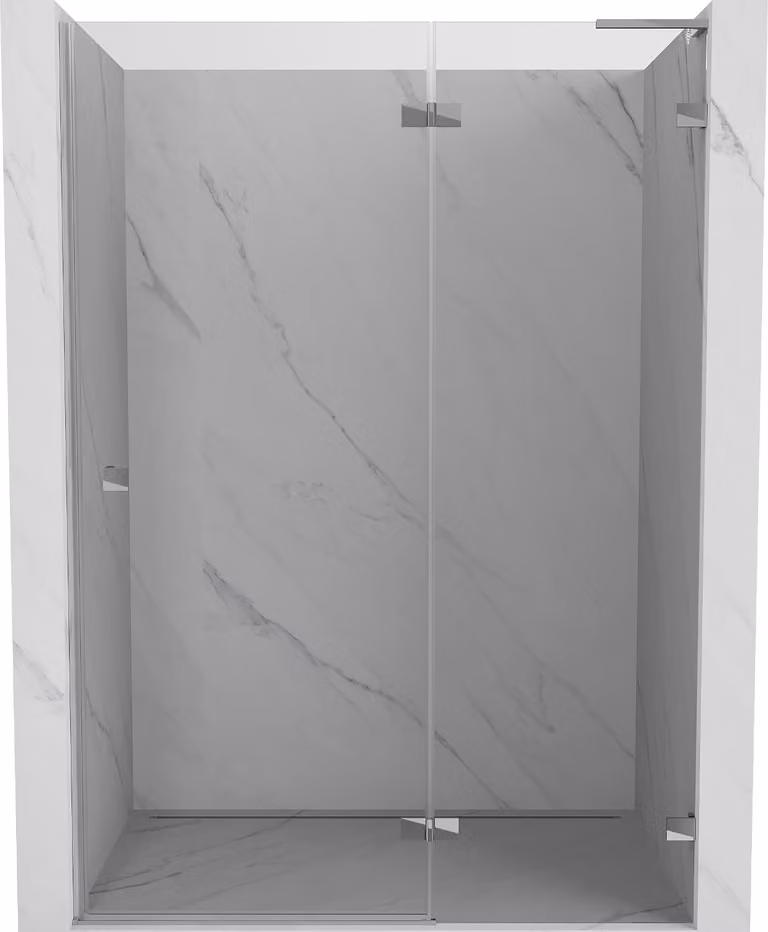 Mexen Lunar L porta doccia a battente destra 135 cm, trasparente, cromo - 834L-135-000-01-00-P
