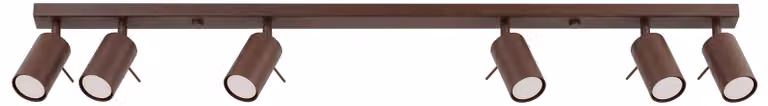 Plafoniera RING 6L marrone 6xGU10 10W acciaio 16x6x118 cm Sollux Lighting