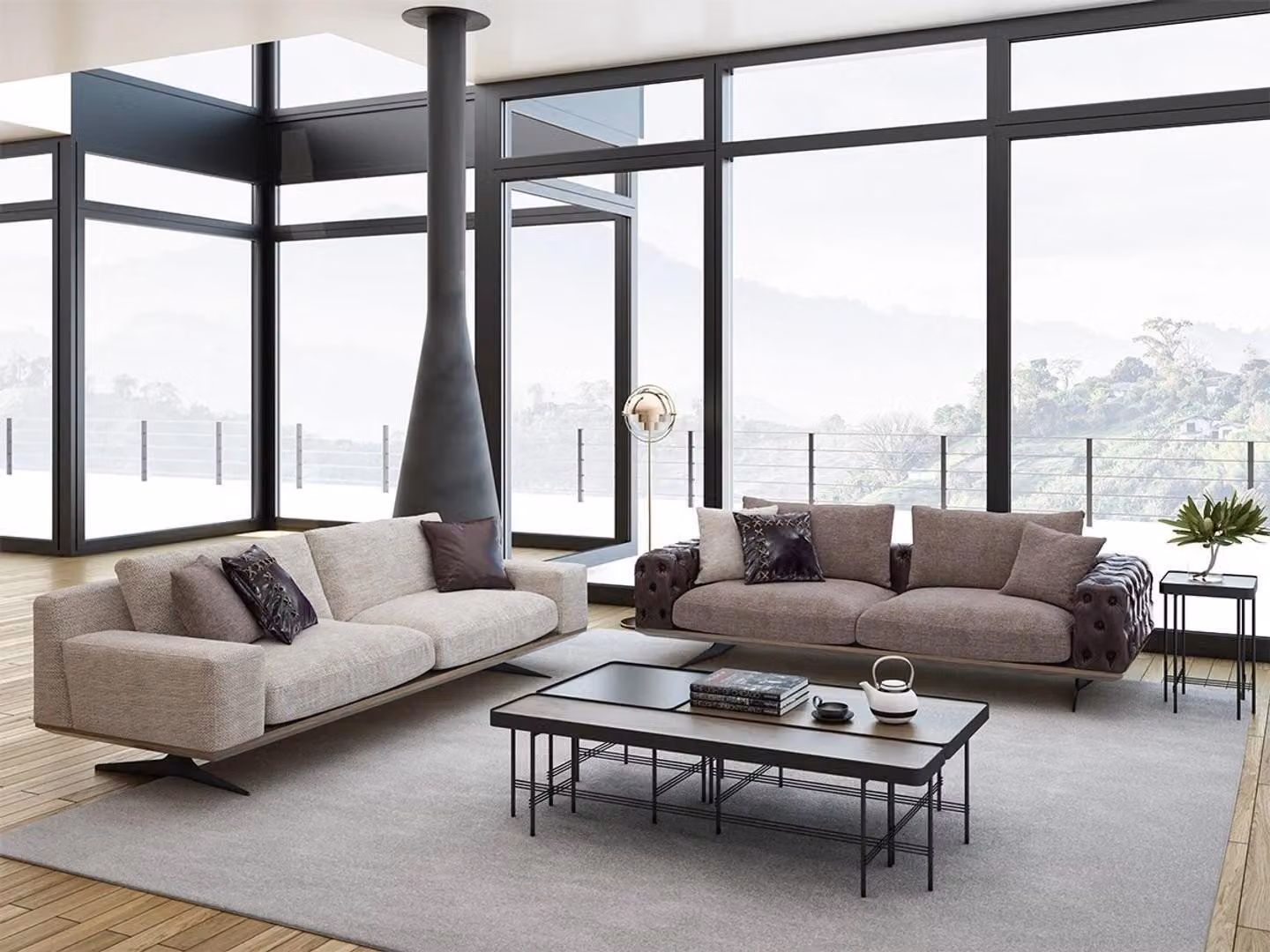 Wohnzimmer Set 2tlg Modern 2x Dreisitzer Sofa Couch Polstermöbel Luxus