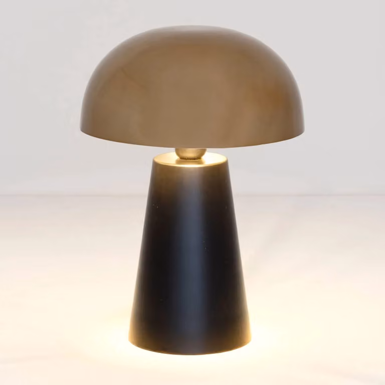 Holländer Lampada da tavolo di design Fungo, Nero, Soggiorno / Sala da pranzo, Metallo, Design, Lampada da tavolo
