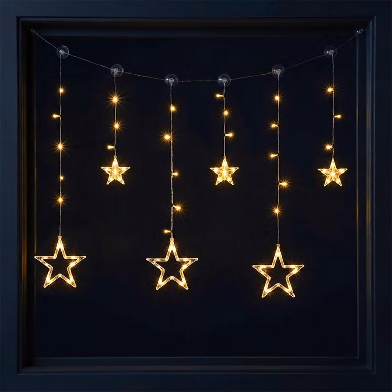 Tenda luminosa a LED bianca calda - 100 cm - Catena luminosa decorativa con 63 LED per interni