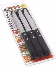 Set di 6 coltelli da bistecca Marietti 1860 in acciaio inox con lama dentata da 11,5 cm, colore nero