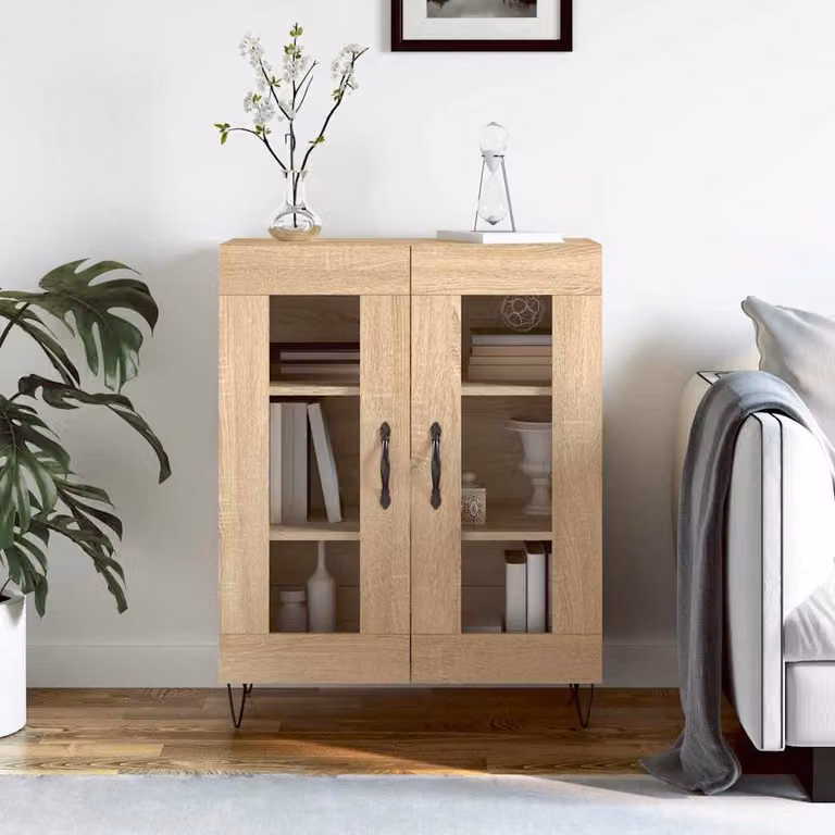 Credenza moderna vidaXL in legno ingegnerizzato rovere sonoma, L 69,5 cm x P 34 cm x H 90 cm