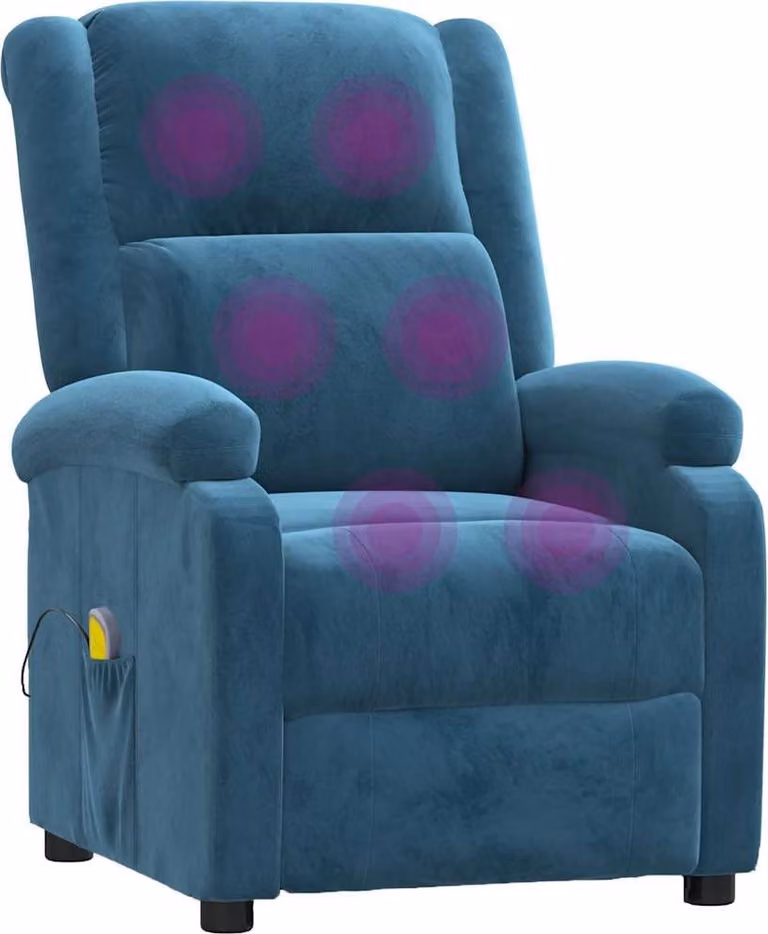 vidaXL Sedia da massaggio in velluto blu
