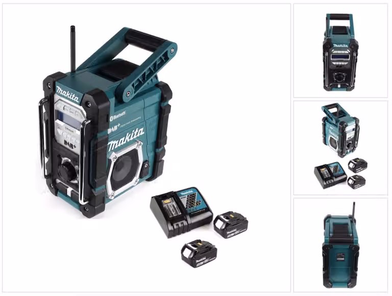 Makita DMR 112 RT Radio da cantiere a batteria 7,2 - 18V Bluetooth DAB+ + 2x batteria da 5,0Ah + caricabatteria