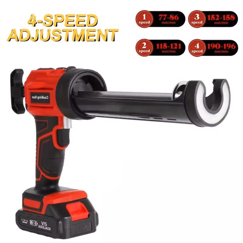 Pistola erogatrice per cartucce adesivo/sigillante - Pistola per silicone - 4 velocità - Compatibile con batterie Makita da 18V - Colore: rosso - Senza batteria