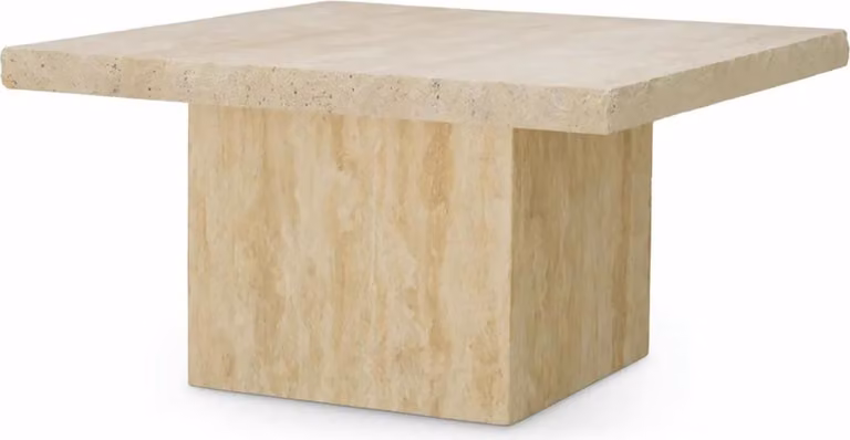 Casa Padrino Tavolino in travertino beige 65,5 cm - Mobili Soggiorno Travertino