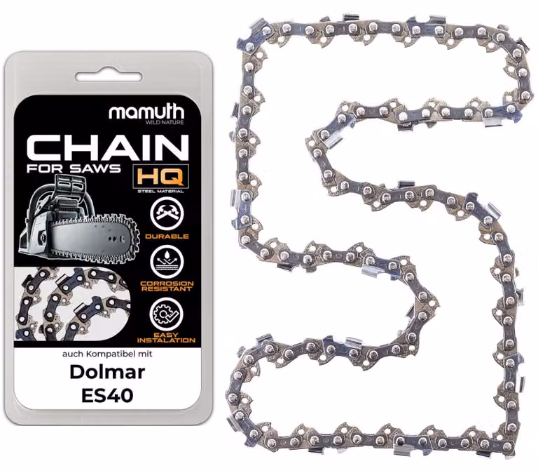 Catena per motosega, 40 cm, 1,1 mm, 3,8 pollici, 57TG, compatibile con Dolmar ES40