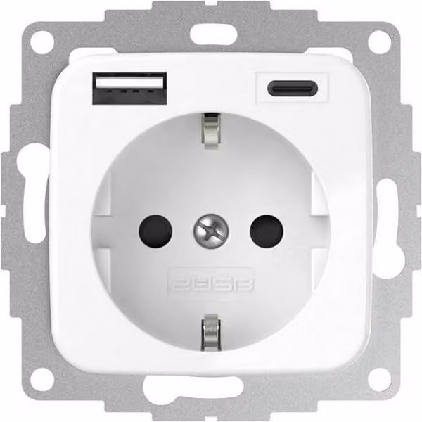 2USB inCharge PRO SI; 1 x USB/A 1 x USB/C , 3000 mA / 15W, bianco puro