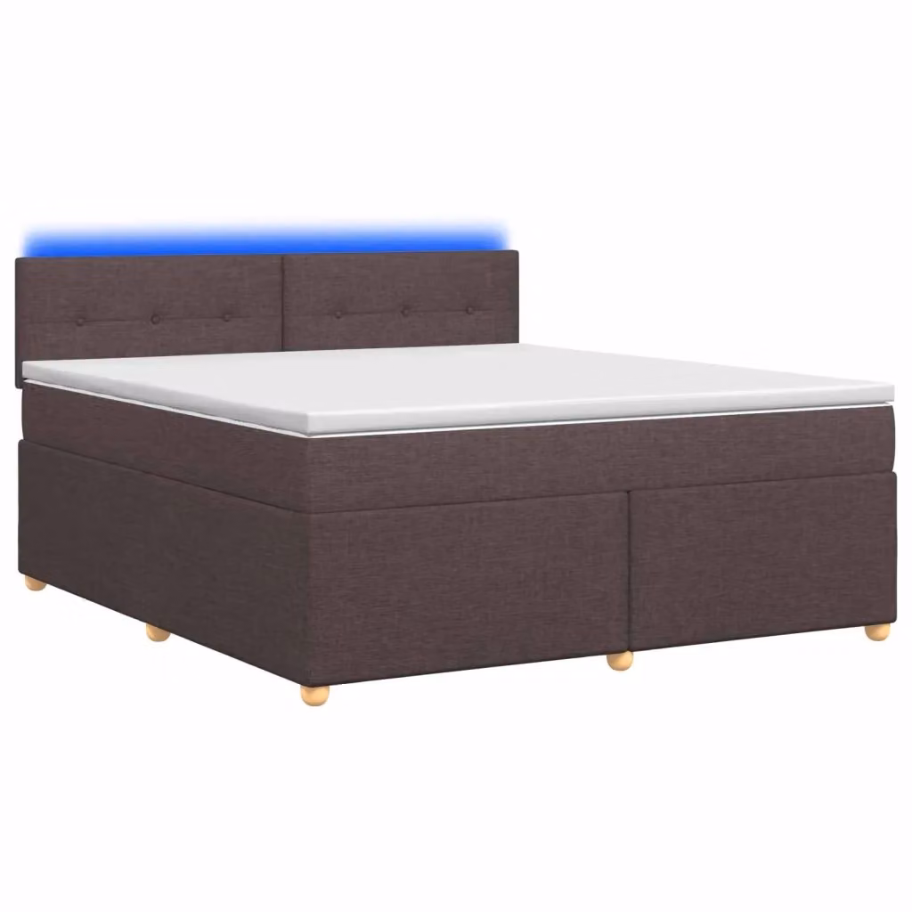 Letto box spring ibrido vidaXL con materasso a molle insacchettate e base contenitore, colore marrone, L/P: 140 x 190 cm – 2
