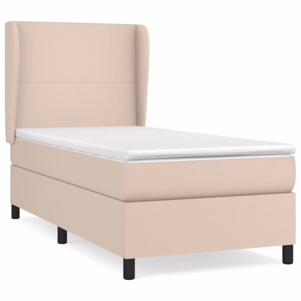 Giroletto a Molle con Materasso Cappuccino 100x200cm Pelle finta