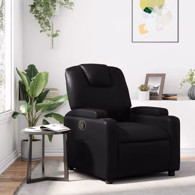 Divano Sedia-Poltrona reclinabile in Similpelle Nera 816247