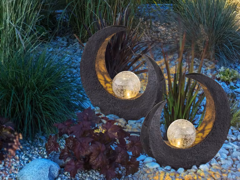 Set di lampade da tavolo solari a LED, lampade solari con sfere di vetro per balcone, giardino e esterni