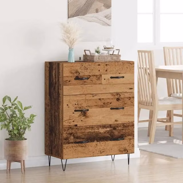 Credenza con Cassetto-Buffet-Armadio da cucina Legno vecchio 69,5 x 34 x 90 cm 570151