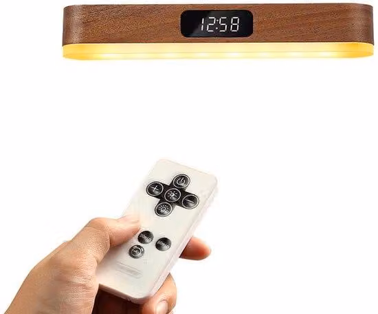 Lampada da comodino schermata con telecomando, luce notturna magnetica, funzione timer, 3 livelli di luminosità regolabili, luce bianco caldo, lampada da letto, per camera da letto, stile 2