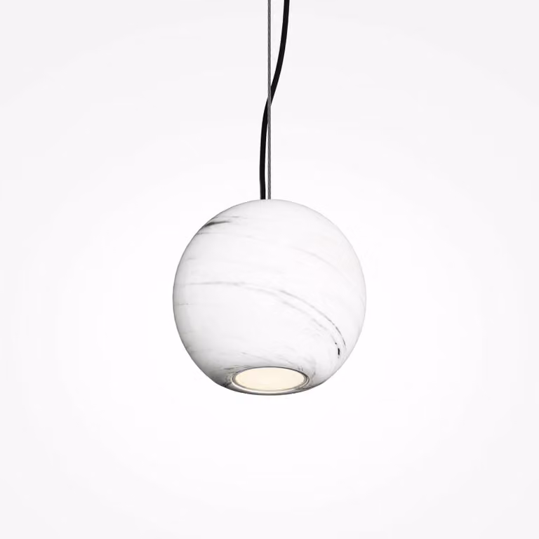 Maytoni Lampada a sospensione BASIC TEXTURE, dimmerabile, Bianco / Opale, Soggiorno / Sala da pranzo, Pietra, Moderno, Lampada a sospensione