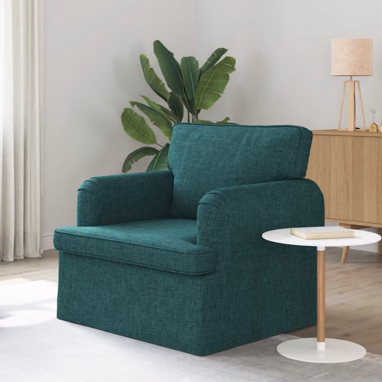 vidaXL Divano Verde Scuro con Rivestimento in Tessuto e Struttura in Metallo L: 84 cm, P: 80 cm, H: 85 cm
