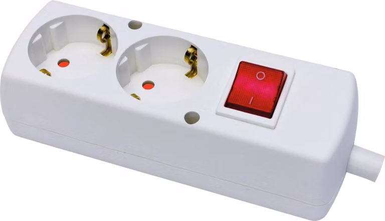 Presa doppia portatile 230V Schuko con interruttore