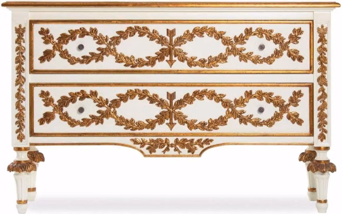 Casa Padrino cassettiera barocca avorio/oro 135 cm - Mobili barocchi