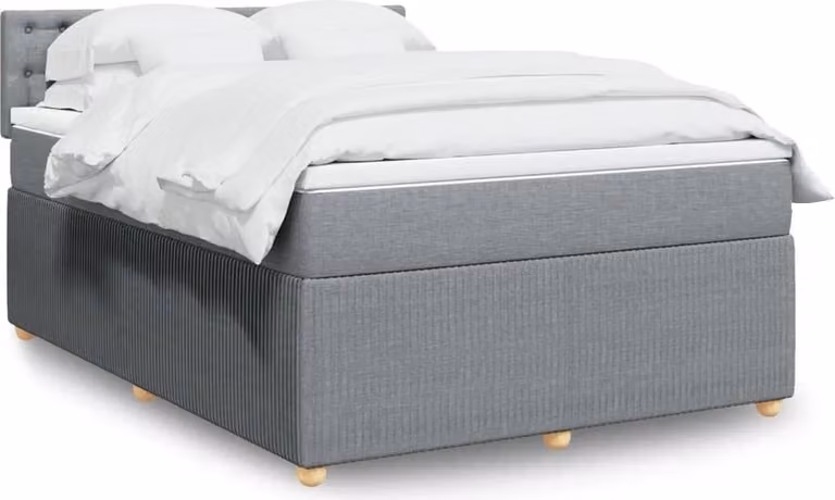 Maison Exclusive - Letto boxspring con materasso Grigio chiaro 140x200 cm Tessuto