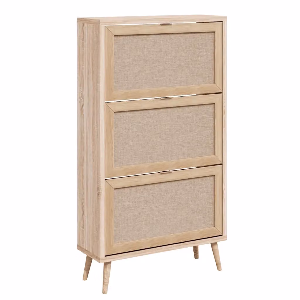 Scarpiera a parete Finori Bali 49A in Rovere Sonoma con stampa Canna, L: 125 cm, H: 70 cm, P: 24 cm – 2