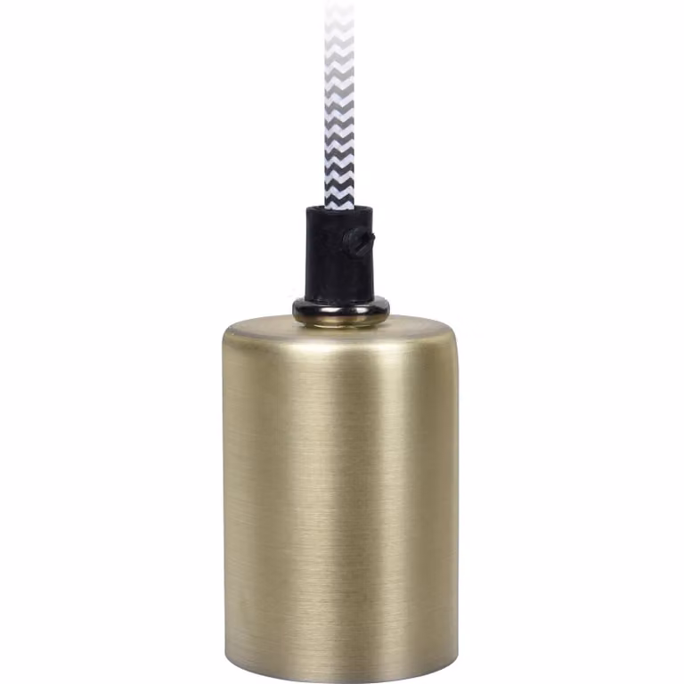 Lampada a sospensione in metallo color oro opaco, 8 cm
