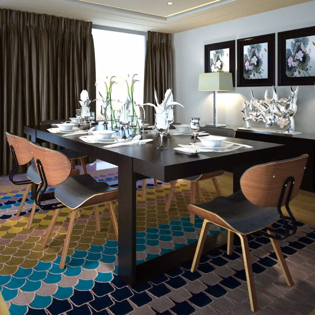 The Living Store Sedie da pranzo 6 pz. Bentwood e Similcuoio