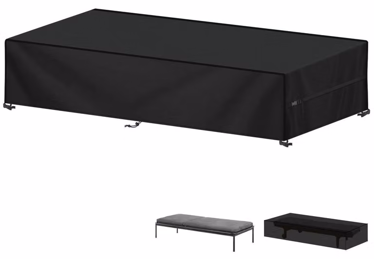 Copertura per sdraio, dimensioni 218x77x55 cm, impermeabile, resistente agli agenti atmosferici, realizzata in tessuto Oxford 420D