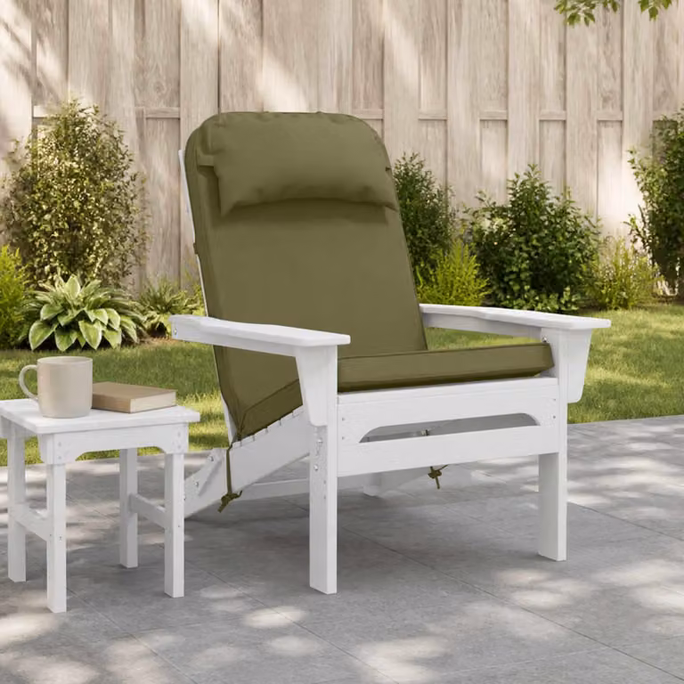 vidaXL Cuscino per Lounger Verde Oliva con Rivestimento Rimovibile e Resistente ai Raggi UV