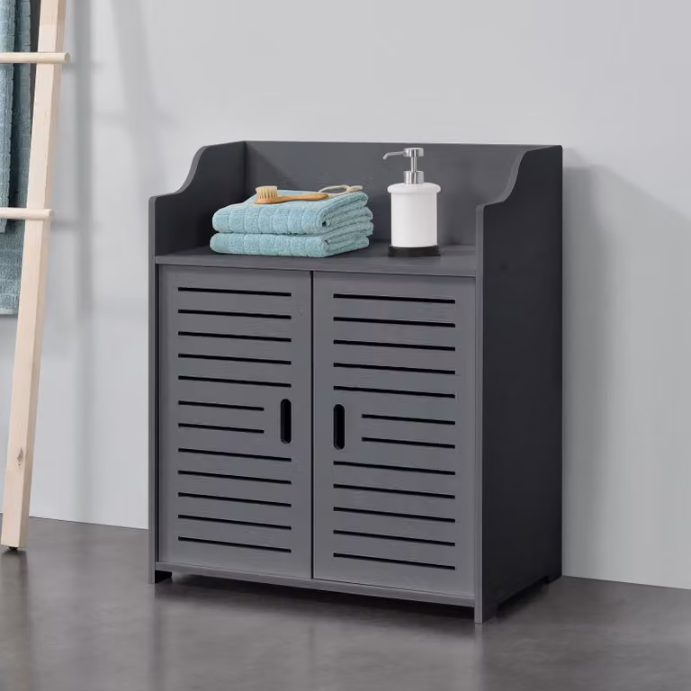 Mobile da bagno Burchhard - Mobile contenitore - HKC - 72x60x32 cm - Grigio scuro - Con 2 ripiani
