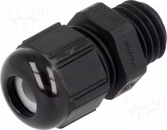 1 x Raccordo per cavo, colore nero, modello 53111300 n, filettatura M12, grado di protezione IP68, IP69K, per cavi di sezione 1,5