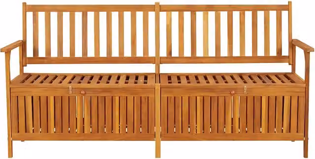 CassaPanca da Giardino | Panchina 170 cm in Legno Massello di Acacia