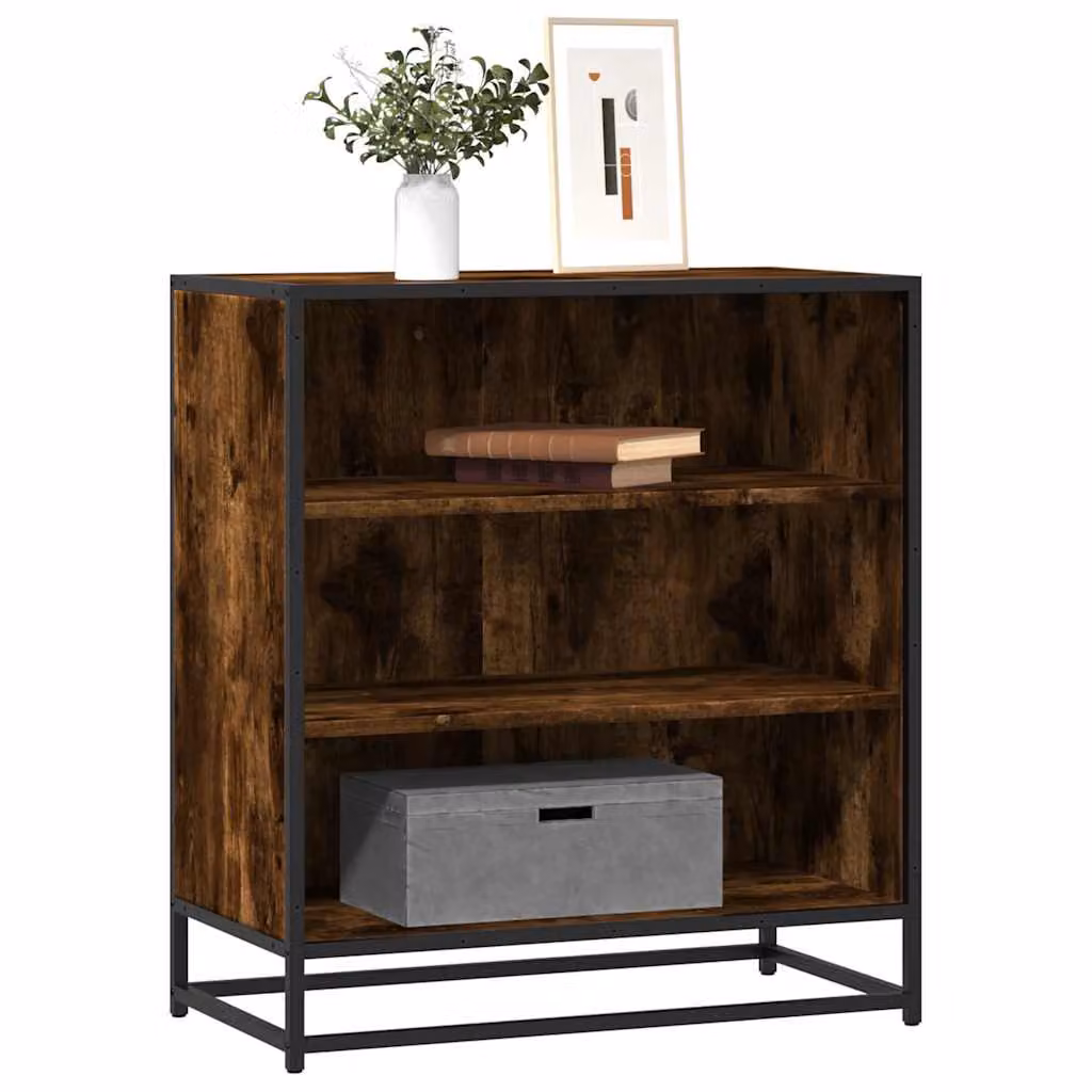 Credenza in stile industrial vidaXL in rovere fumo e legno, L: 68 cm, P: 35 cm, H: 76 cm