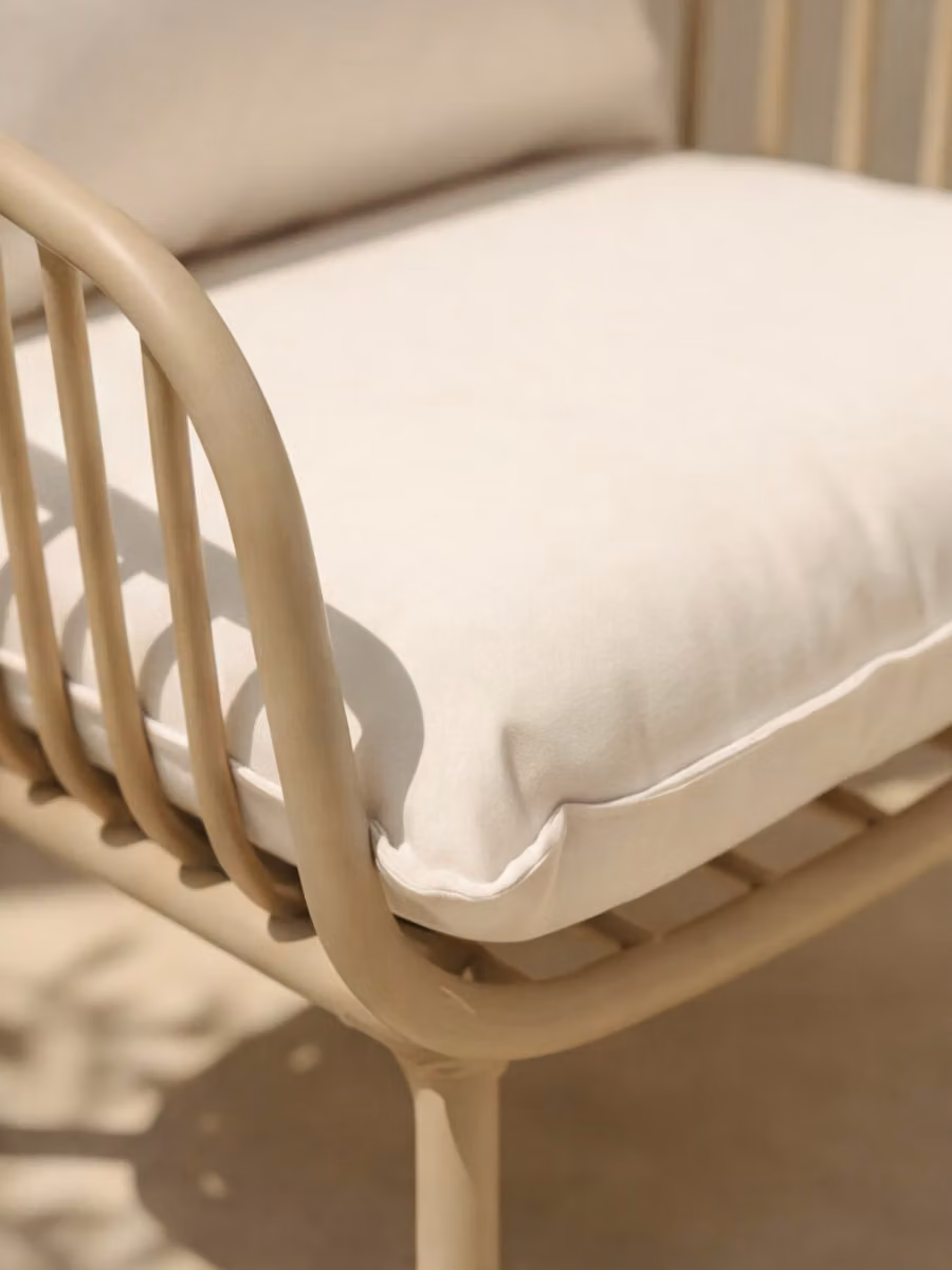 Poltrona da giardino Madeira beige in metallo laccato Kenay Home – 2
