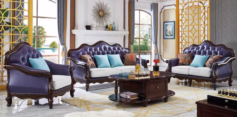 Luxus Sofagarnitur 3+2+1 Sitzer Klassischer Wohnzimmer Sofas Couchen Polster