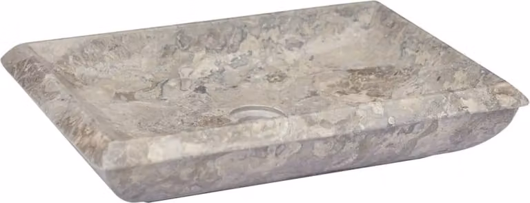 The Living Store Lavabo Grigio 50x35x10 cm Marmo