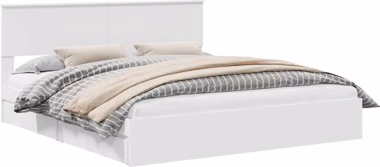 Letto con Contenitore Bianco 180 x 200 cm Legno multistrato