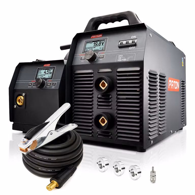 PATON ProMIG-500-15-4-400V (WAM) Saldatrice MIG 3 in 1, 15-4 - Kit industriale con trainafilo a 4 rulli, torcia MIG e inverter - MIG/MAG