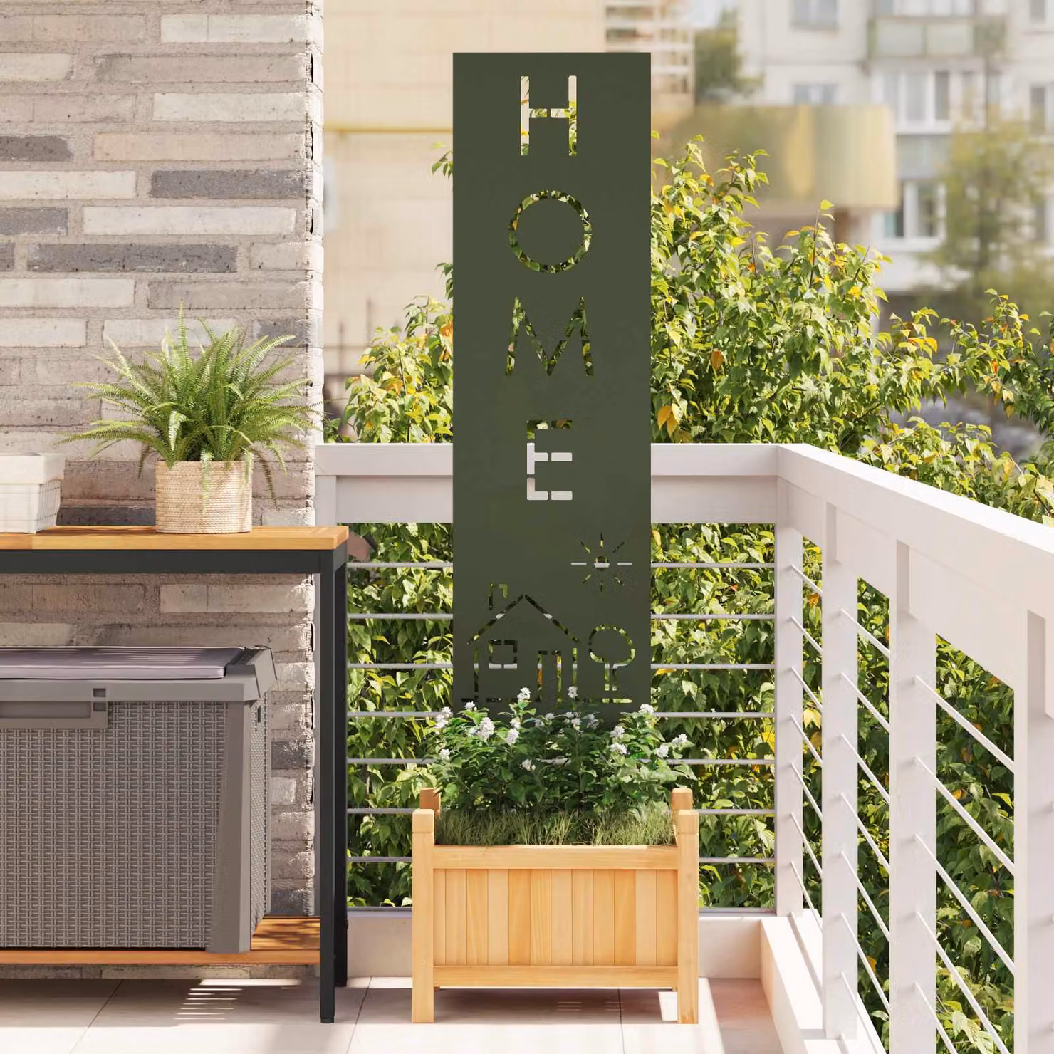 Paravent per privacy in giardino vidaXL Oliver verde, L: 32 cm, H: 140 cm