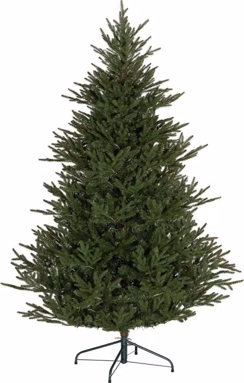 Albero di Natale da 183 cm, aspetto realistico, montaggio rapido, incluso supporto, plastica ignifuga