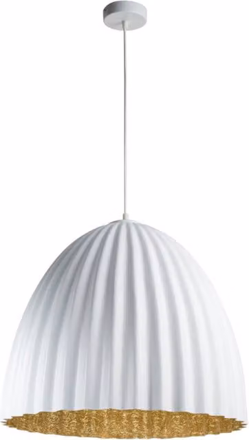 Lampada a sospensione Telma bianco oro Ø70 E27 Sigma