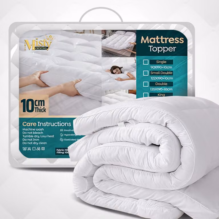 Sottile materasso di dimensioni 122x190x10 cm, in microfibra, con elastici, ideale per la camera da letto