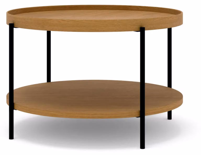 Tavolino FURNLUX Puffin Noce e Nero 84 cm / Colore principale: marrone / Dimensioni: 84 x 54 x 84 cm
