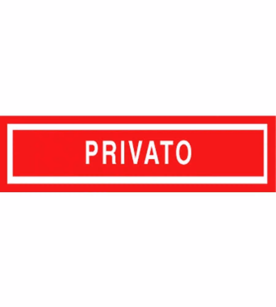 Rosh Cartello PRIVATO n.1499 - Targhetta segnaletica adesiva rossa rettangolare