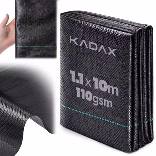 KADAX Telo anti-erbacce 1,1 x 10 m, 110 g/m², resistente agli strappi in polipropilene, tessuto non tessuto da giardino permeabile all'acqua per una efficace lotta contro le erbacce, tessuto non