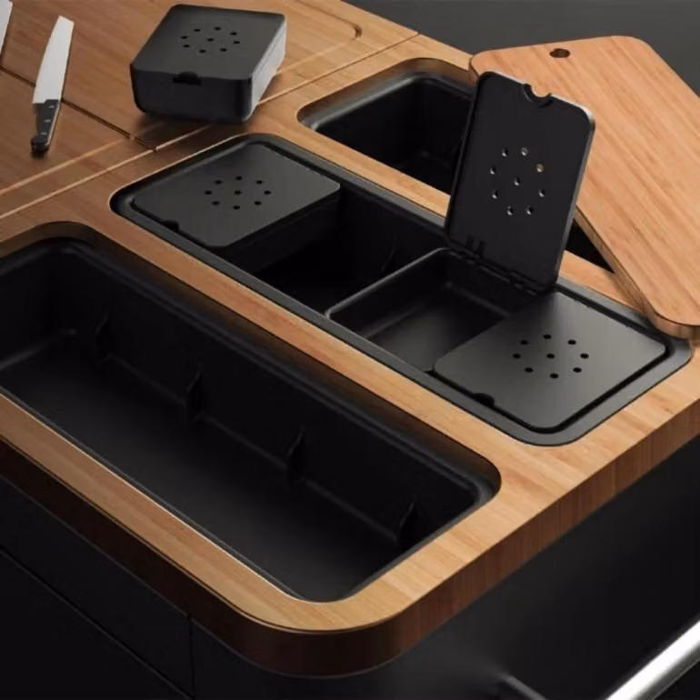 Prep Table Mobile Everdure by Heston Blumenthal in Metallo e Legno di Acacia Marrone con Ruote – 2