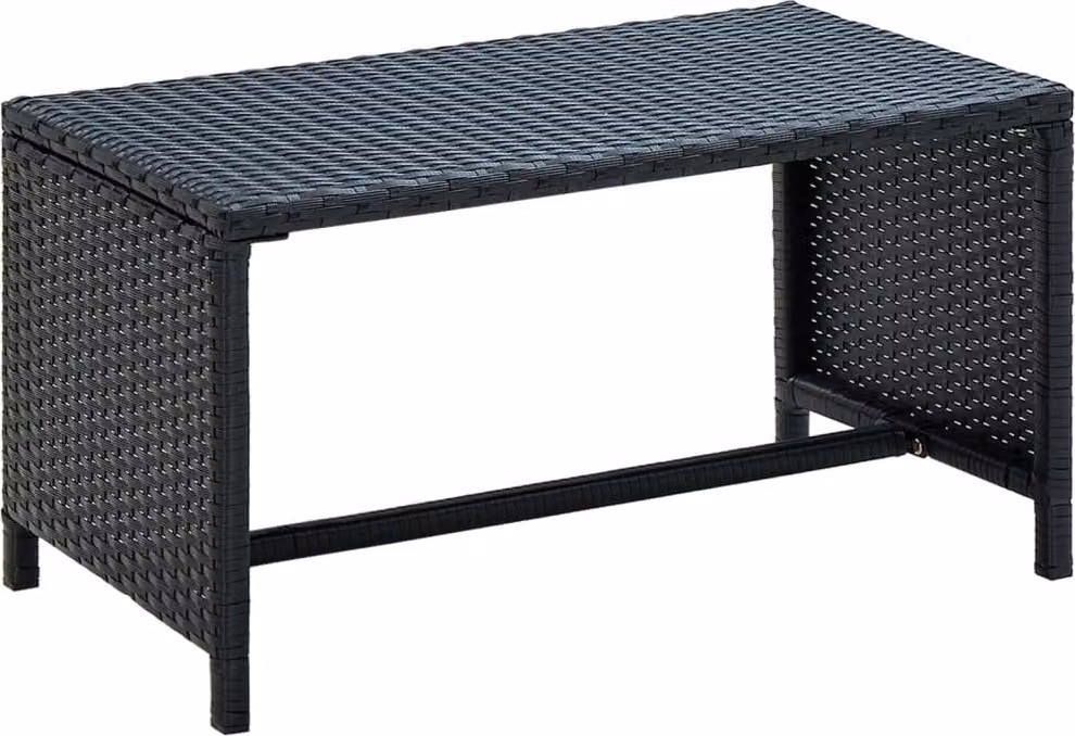 Maison Exclusive - Tavolino da caffè nero, 70x40x38 cm, in rattan sintetico