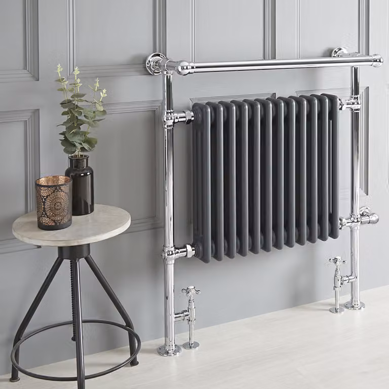 Scaldasalviette Misto Antracite Elizabeth 930x790mm - Termostato E Copricavi