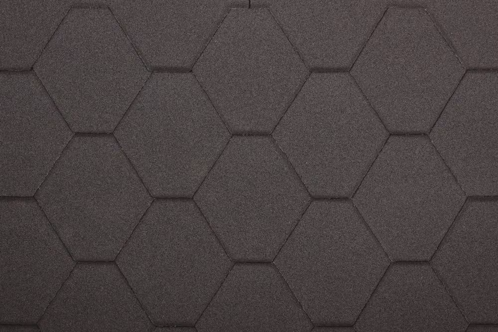 Tegole bituminose Hexagonal Rock H-BLACK, nero Copertura bituminosa per tetti