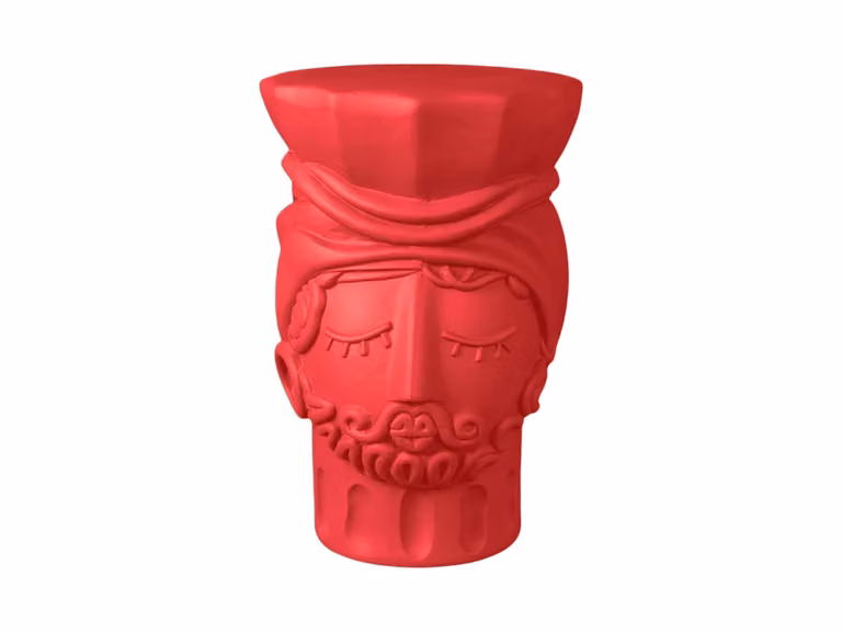 Testa di Moro Terracotta Stool Man - Pink